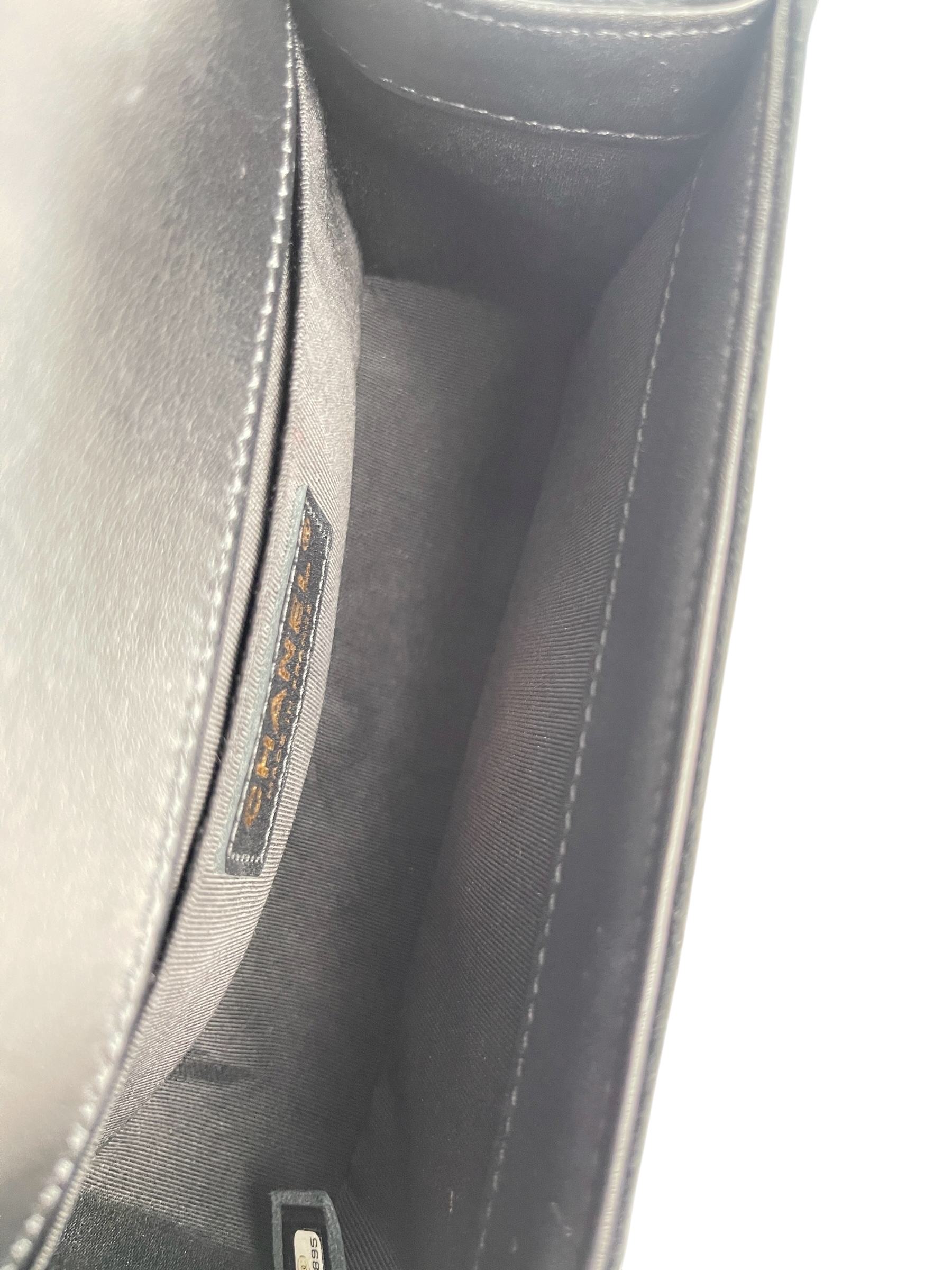 CHANEL - Small Boy Flap Bag Black Velvet Gold Crystal Clasp