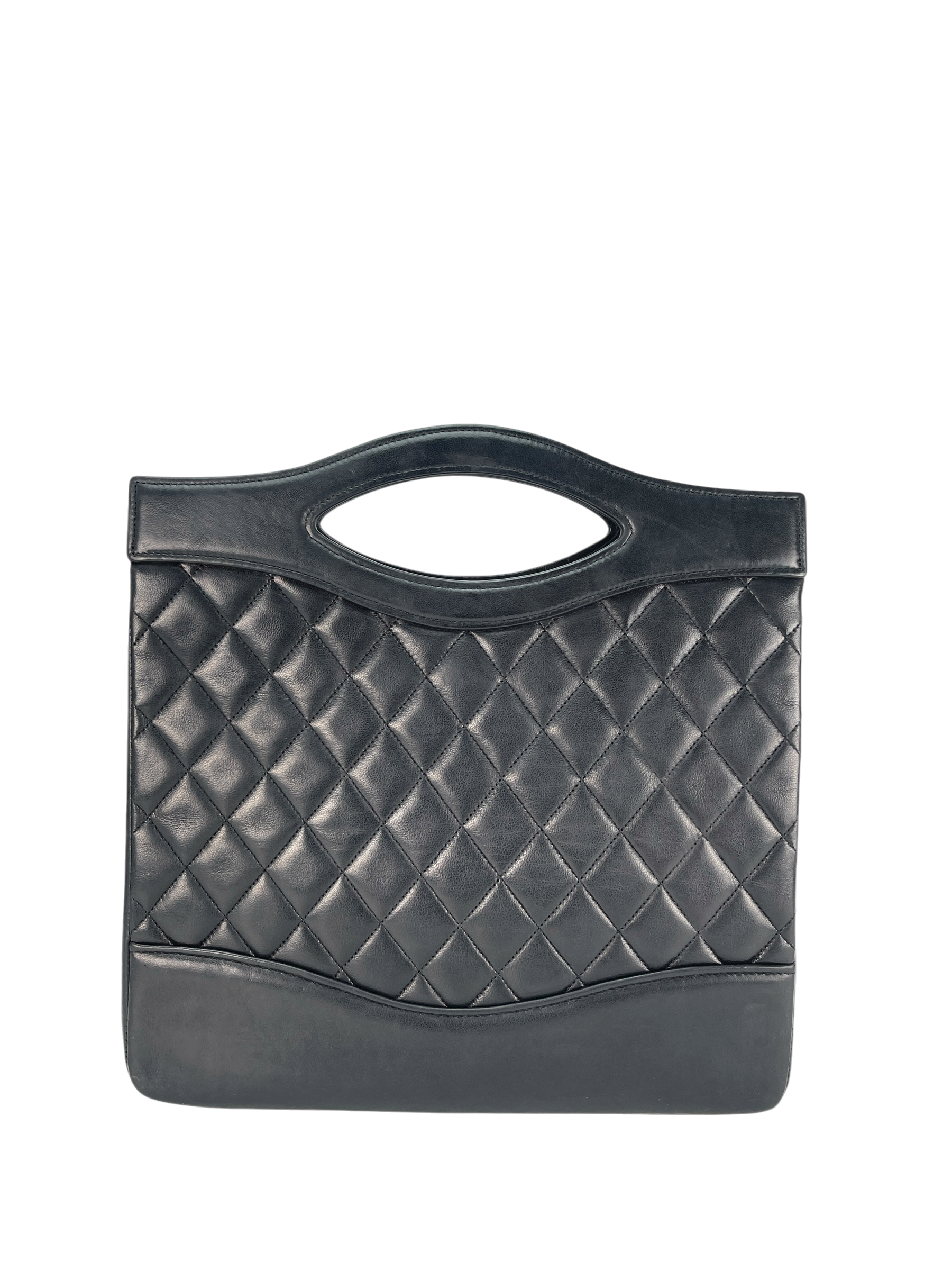 CHANEL - Vintage Shopping 31 Bag Black Lambskin Gold Hardware