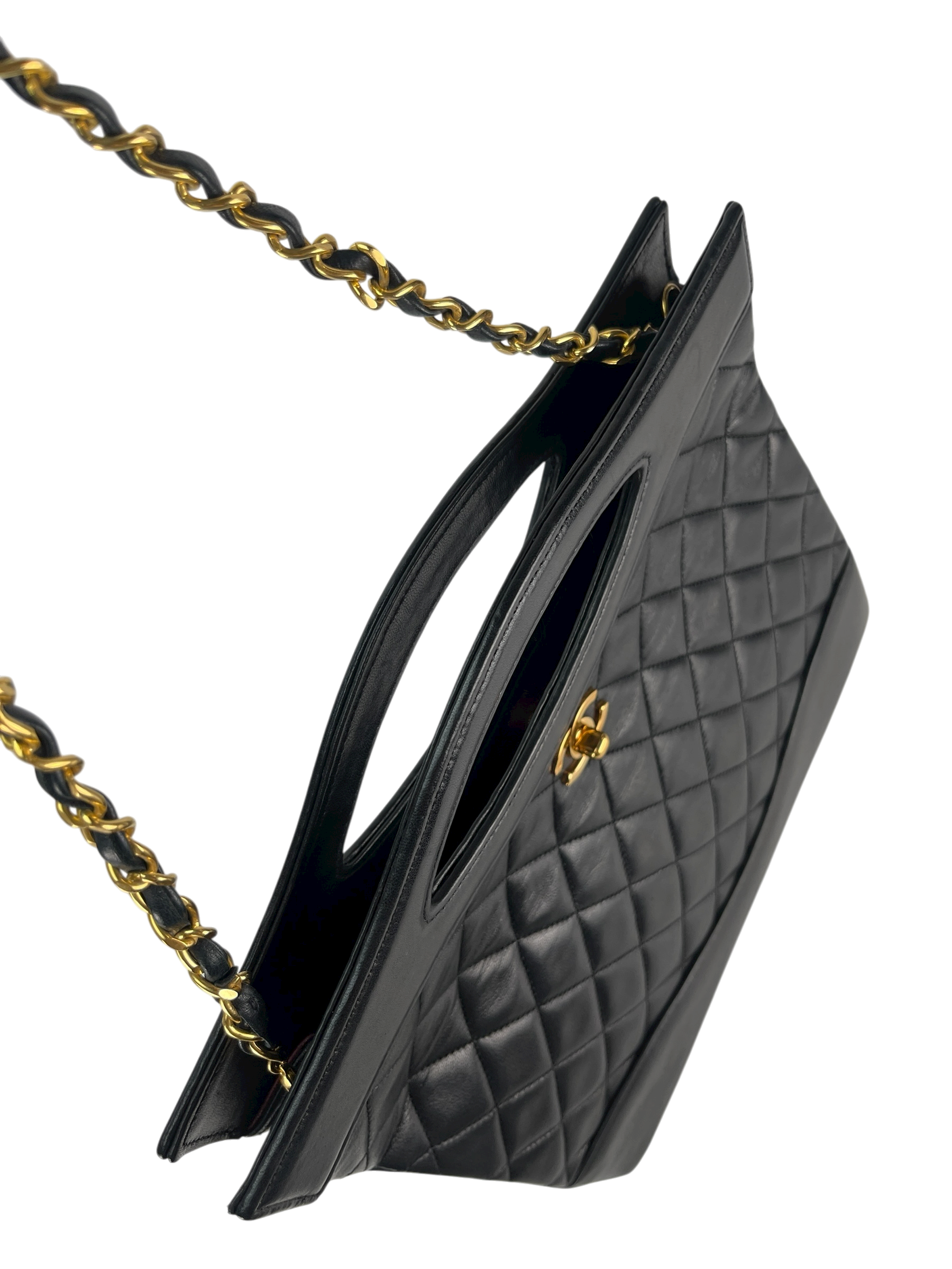 CHANEL - Vintage Shopping 31 Bag Black Lambskin Gold Hardware