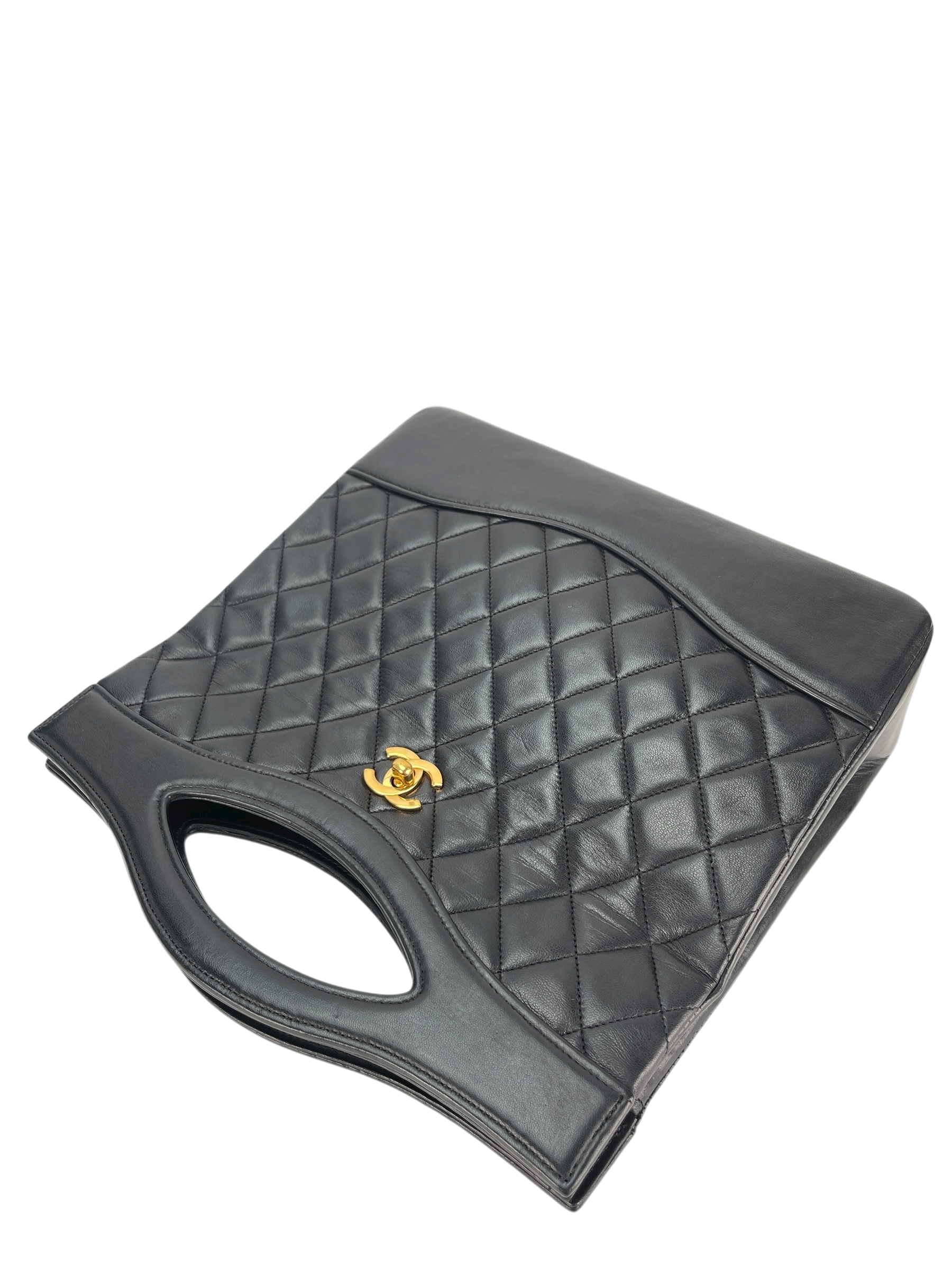 CHANEL - Vintage Shopping 31 Bag Black Lambskin Gold Hardware