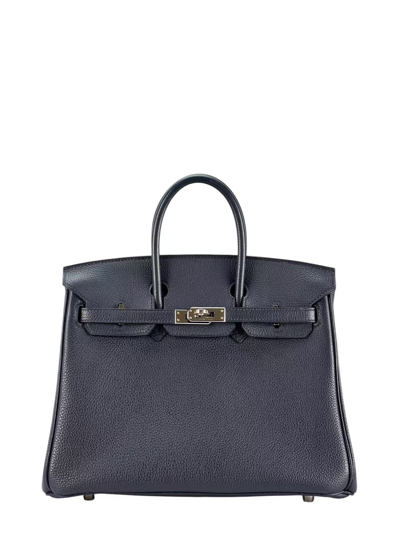 HERMES - Birkin 25 Bleu Nuit（2Z）Togo Palladium Hardware 
