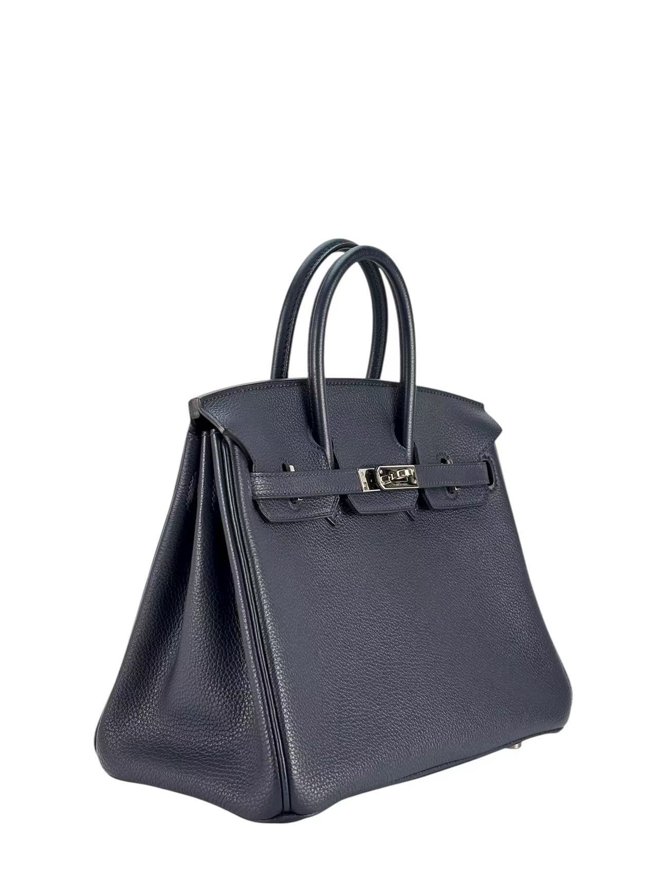 HERMES - Birkin 25 Bleu Nuit（2Z）Togo Palladium Hardware 