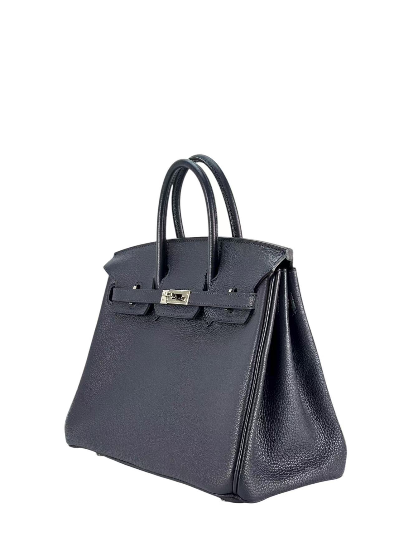 HERMES - Birkin 25 Bleu Nuit（2Z）Togo Palladium Hardware 