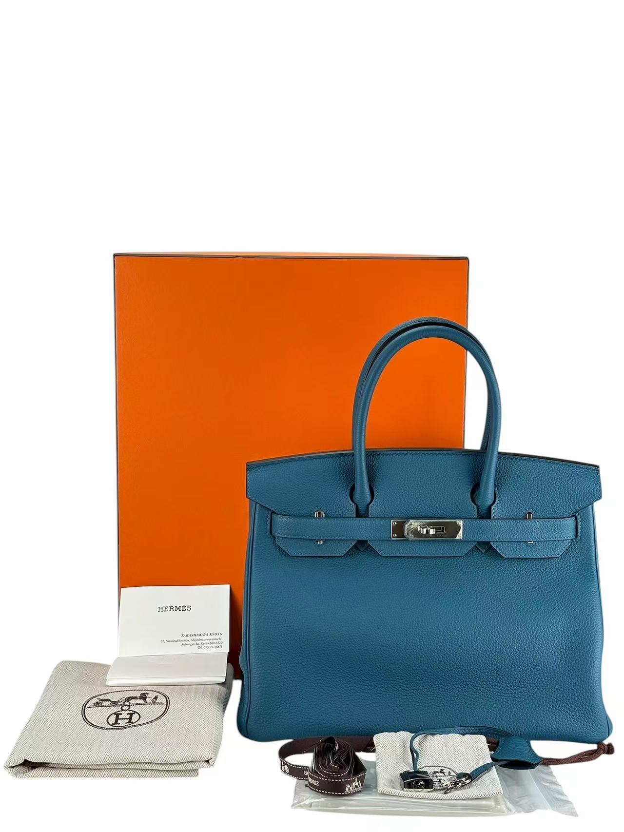 HERMES - Birkin 30 Vert Bosphore（W0）Togo Palladium Hardware 