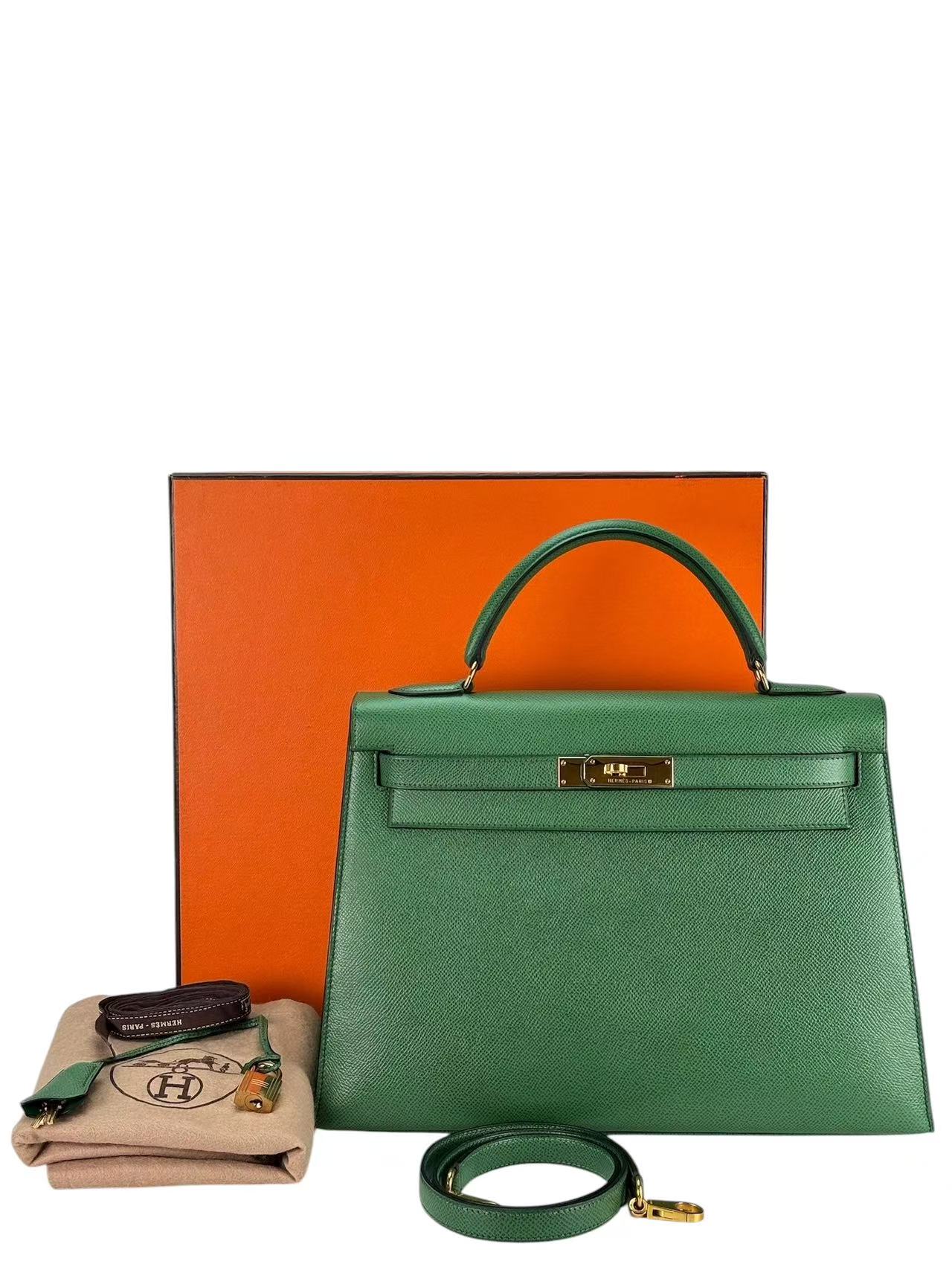 HERMES - Kelly 25 Bamboo（1K） Epsom Gold Hardware