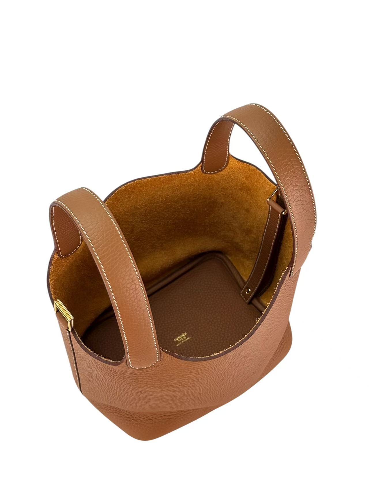 HERMES - Picotin PM Picotin 18 Gold Clemence Gold Hardware