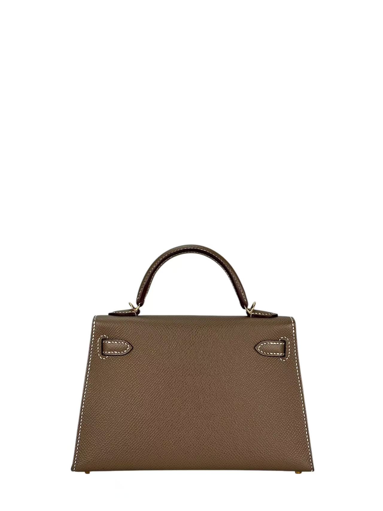 HERMES - Mini Kelly 2 Etoupe Epsom Gold Hardware