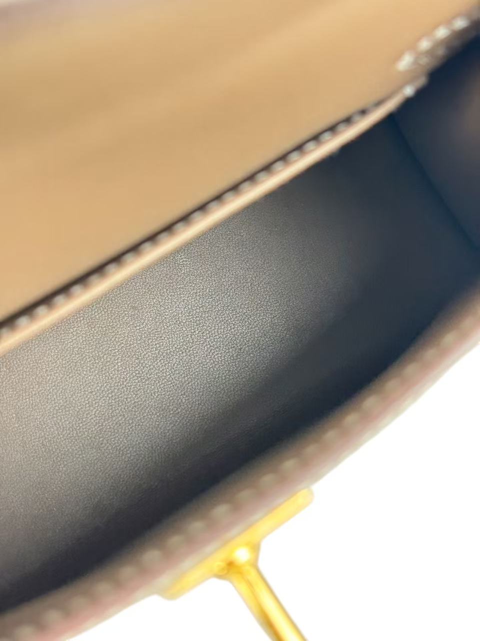 HERMES - Mini Kelly 2 Etoupe Epsom Gold Hardware