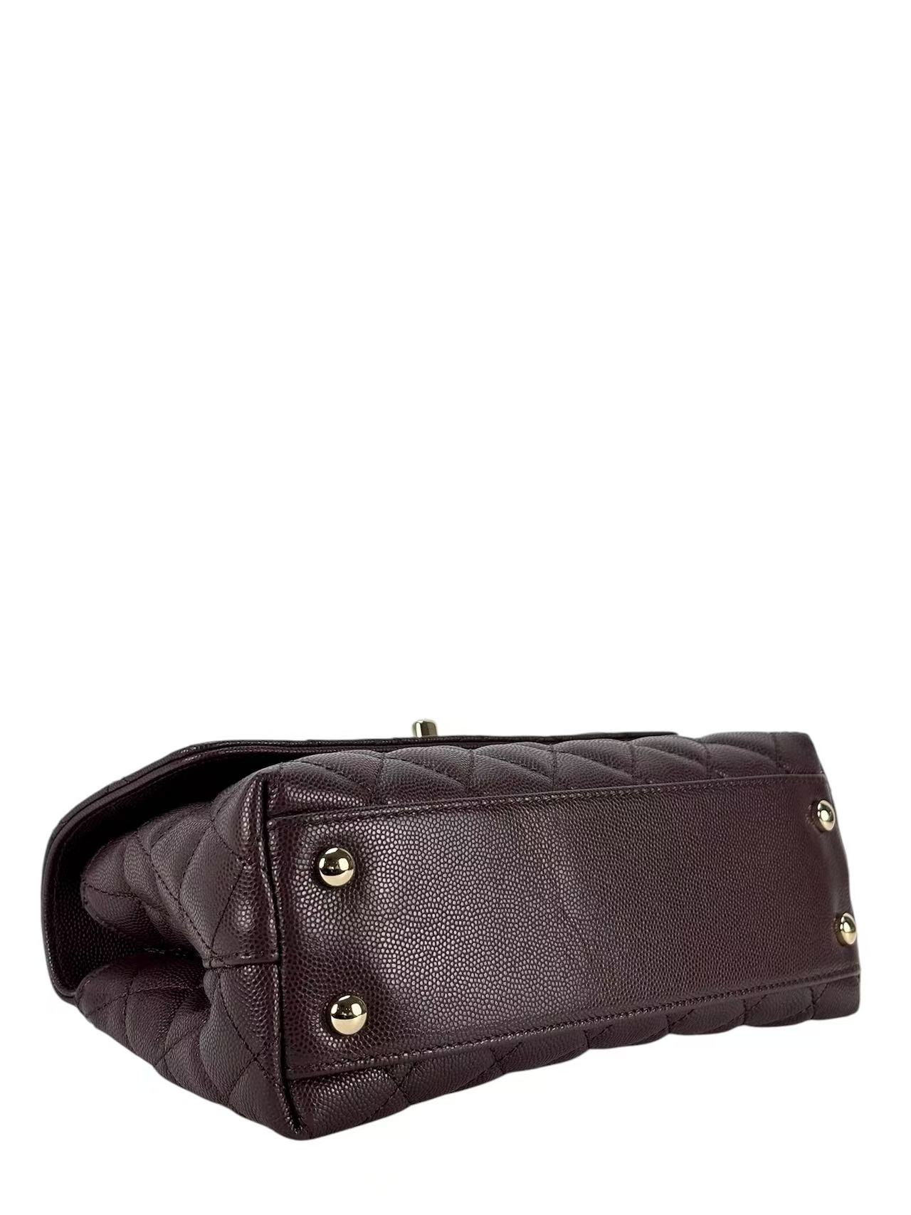 CHANEL - 25A Dark Brown Caviar Skin Coco Handle Handbag