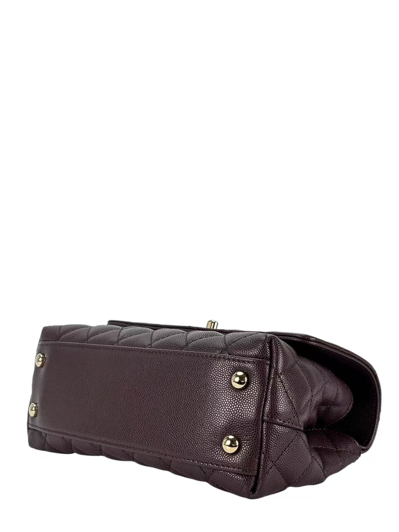 CHANEL - 25A Dark Brown Caviar Skin Coco Handle Handbag