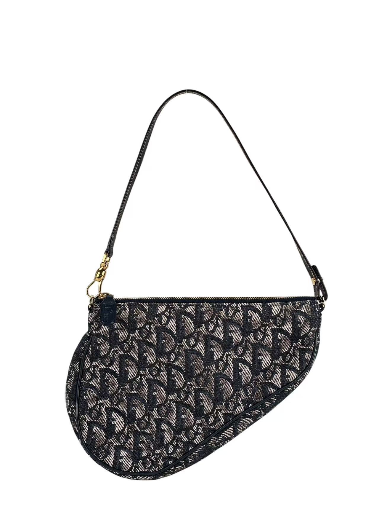 CHRISTIAN DIOR - Navy Trotter Saddle Handbag