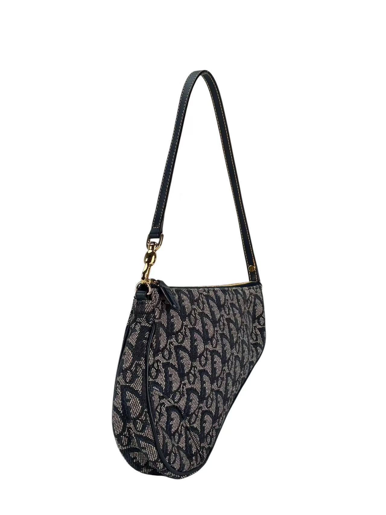 CHRISTIAN DIOR - Navy Trotter Saddle Handbag