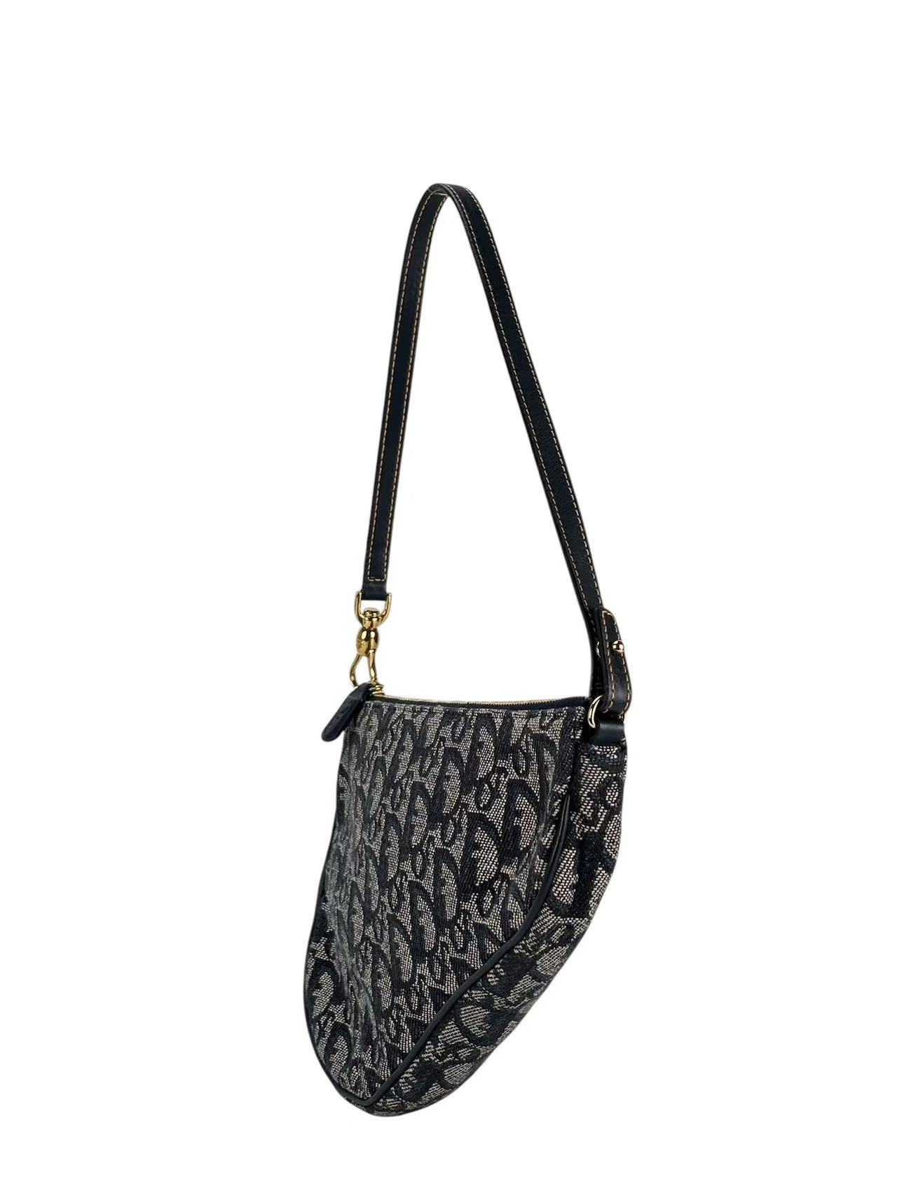 CHRISTIAN DIOR - Navy Trotter Saddle Handbag