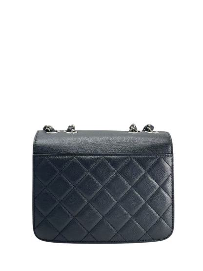 CHANEL - Black Sliver Caviar Quilted CC Box Flap Bag