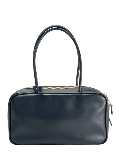 MIUMIU - Lambskin Black Leather Bow Handle Bag