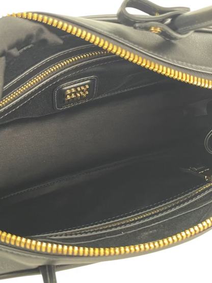 MIUMIU - Lambskin Black Leather Bow Handle Bag