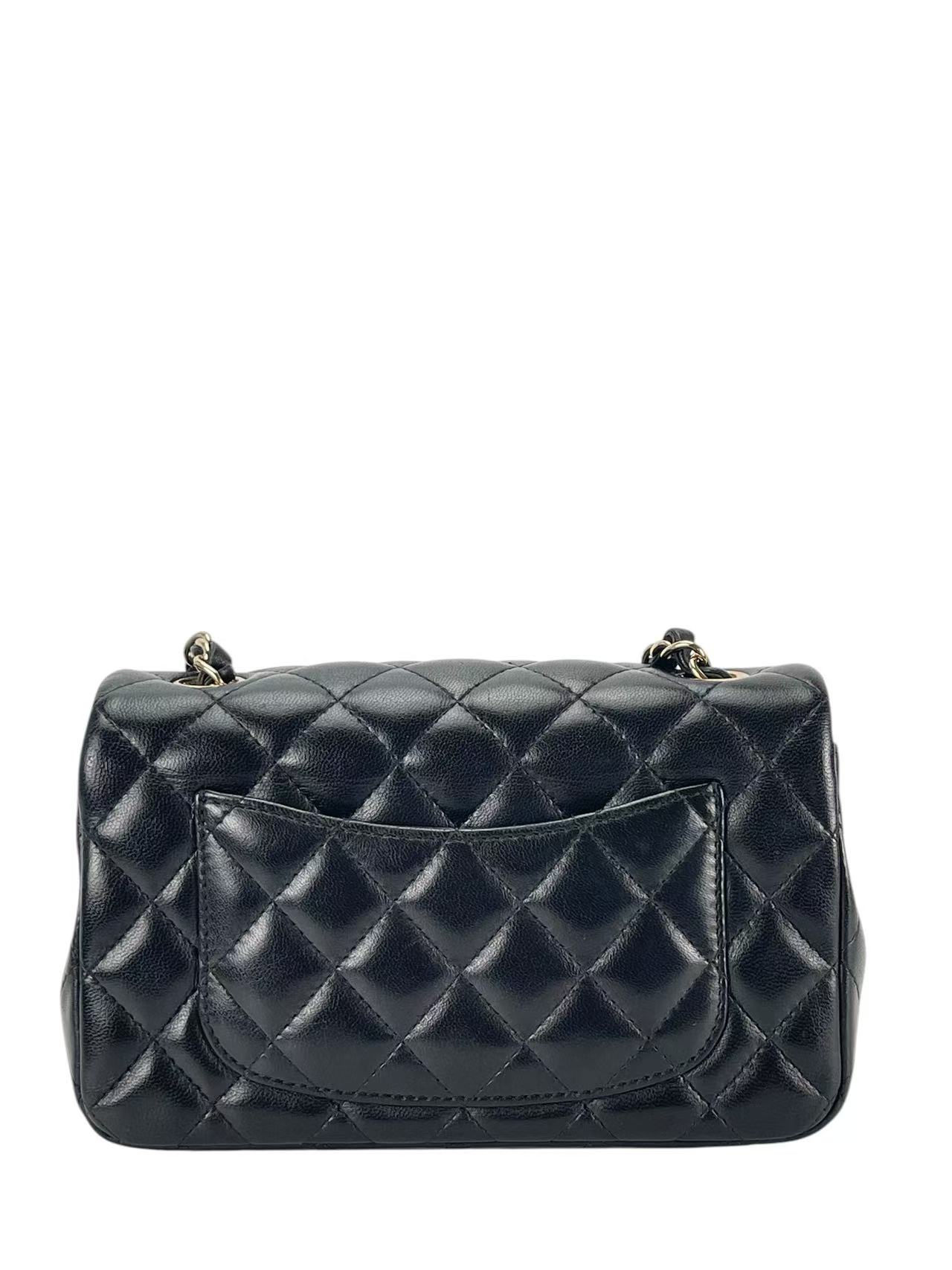 CHANEL - Mini Classic Flap Bag Gold Hardware Black Lambskin