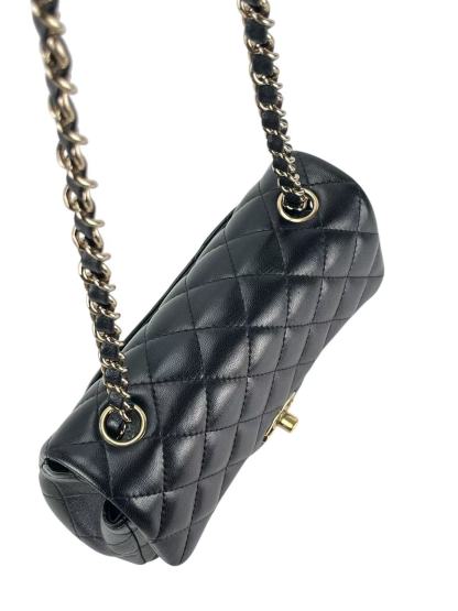 CHANEL - Mini Classic Flap Bag Gold Hardware Black Lambskin