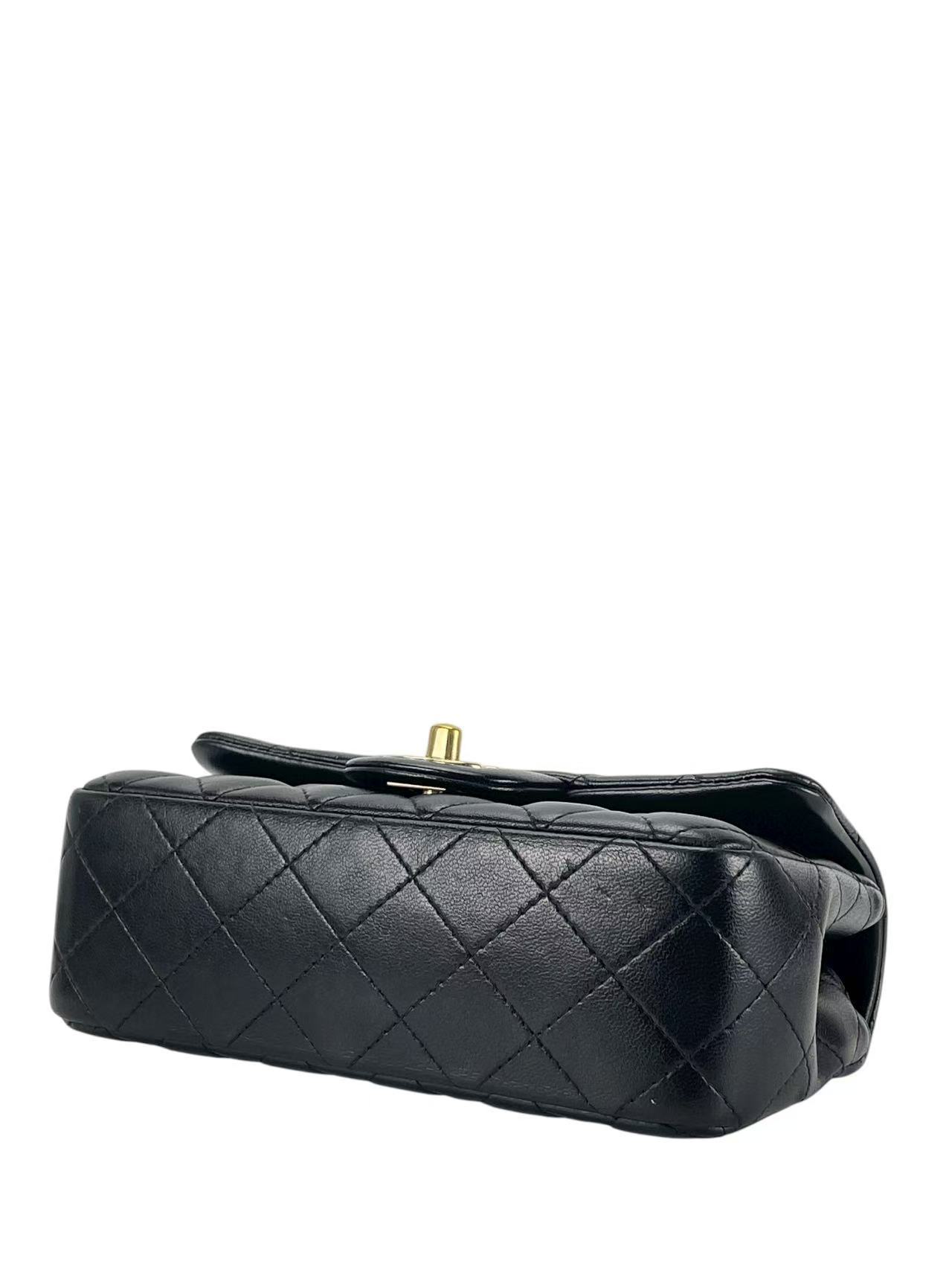 CHANEL - Mini Classic Flap Bag Gold Hardware Black Lambskin