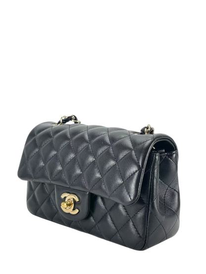 CHANEL - Mini Classic Flap Bag Gold Hardware Black Lambskin