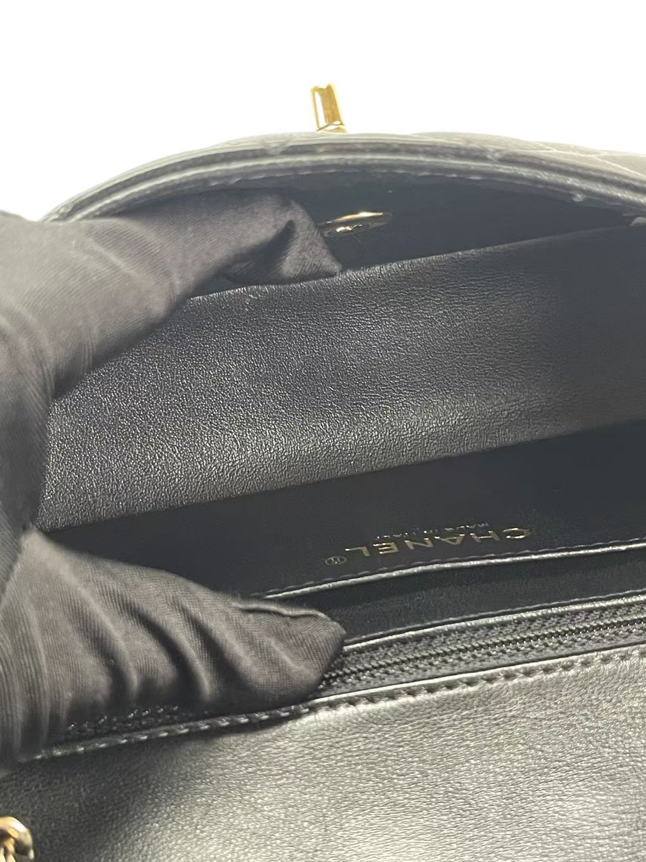 CHANEL - Mini Classic Flap Bag Gold Hardware Black Lambskin