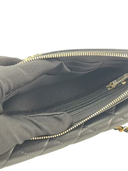 CHANEL - Lambskin Quilted Mini Coco Charms Rectangular Flap Bag Black