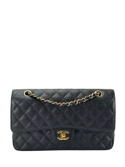 CHANEL - Medium Classic Double Flap Bag Black Caviar Gold Hardware (CF25)