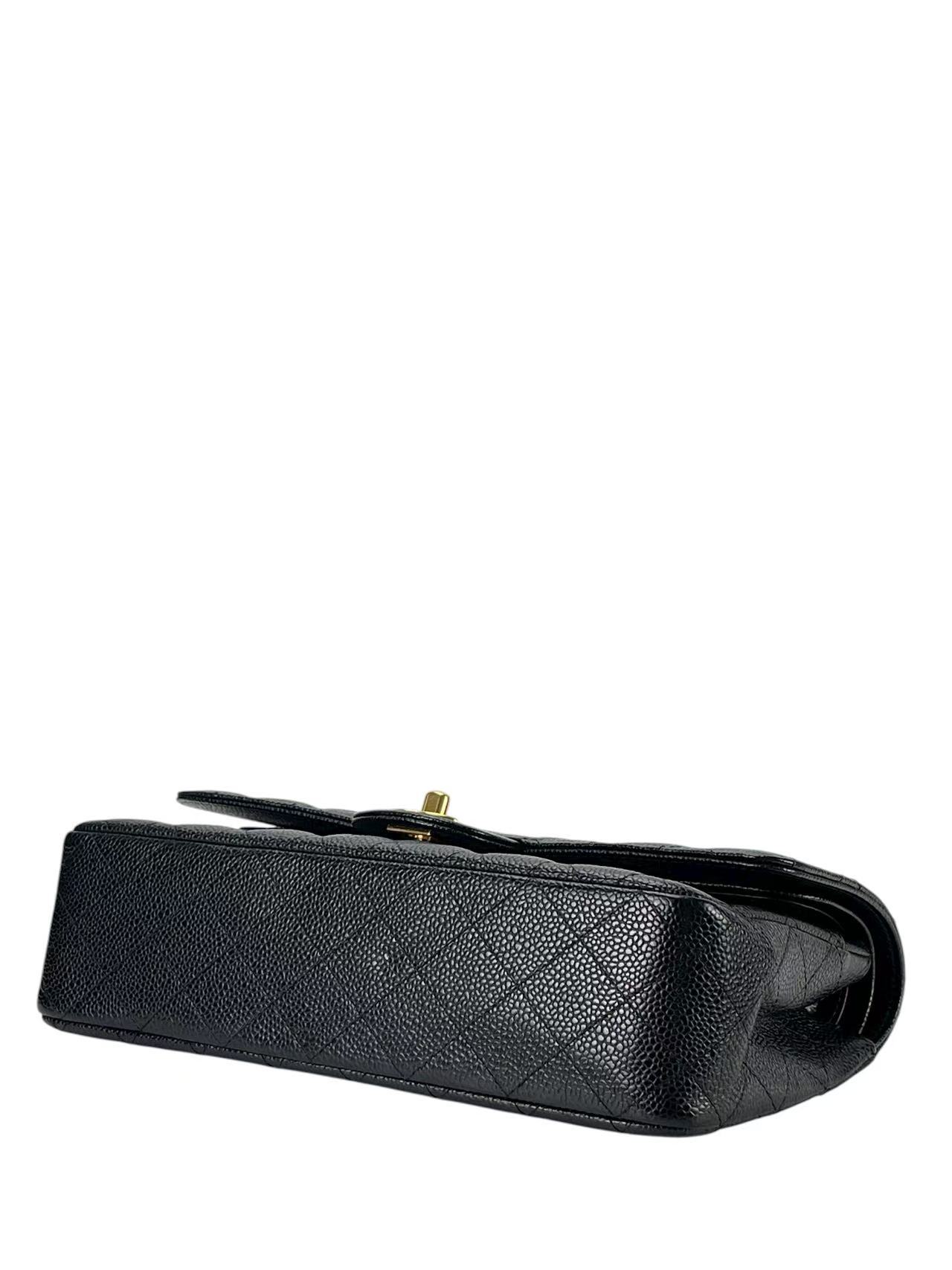 CHANEL - Medium Classic Double Flap Bag Black Caviar Gold Hardware (CF25)