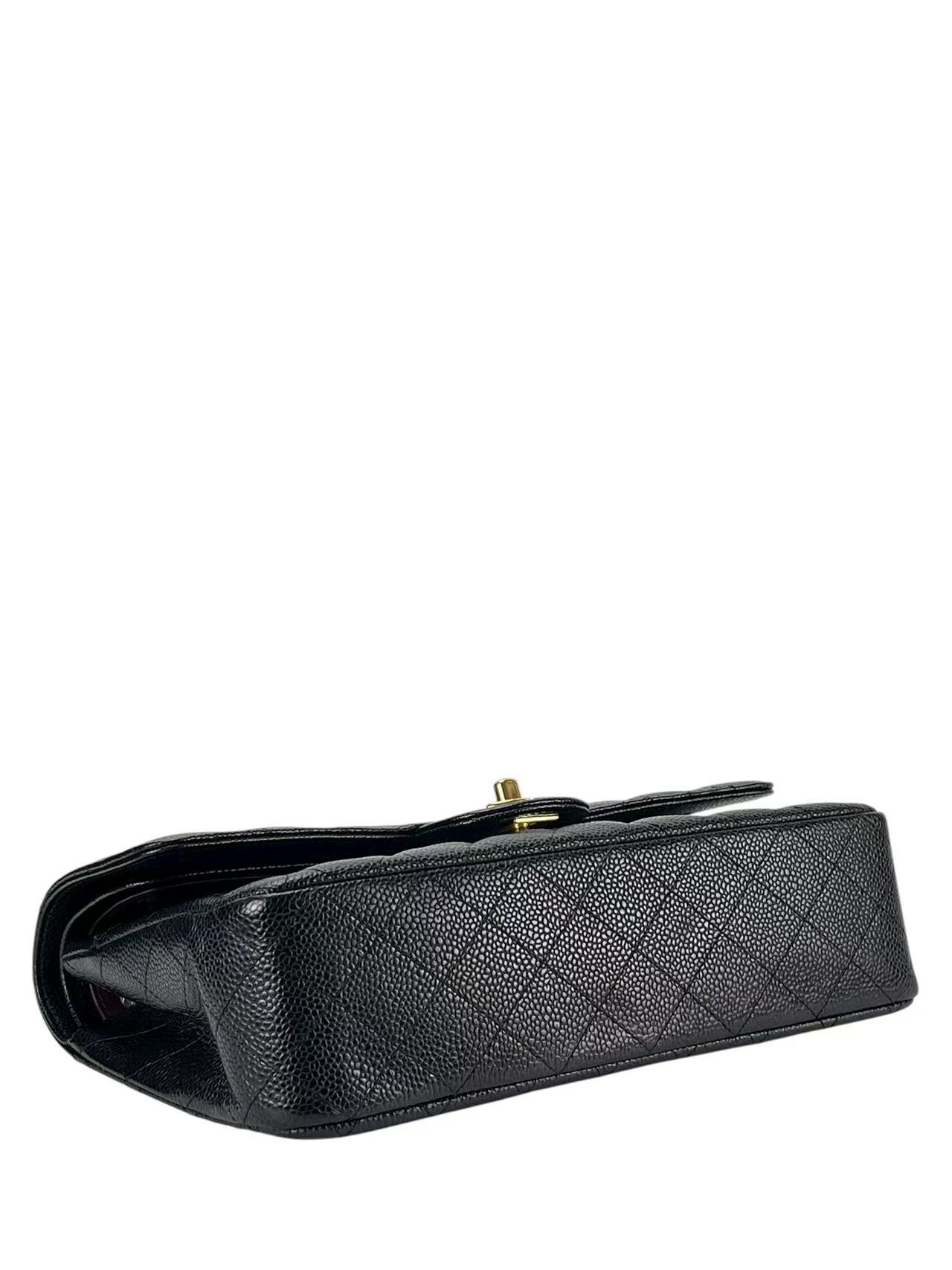 CHANEL - Medium Classic Double Flap Bag Black Caviar Gold Hardware (CF25)