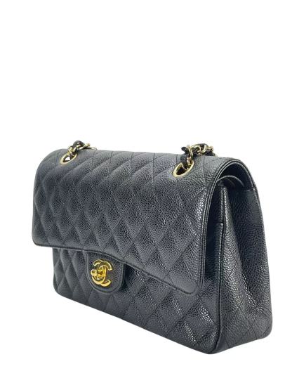 CHANEL - Medium Classic Double Flap Bag Black Caviar Gold Hardware (CF25)