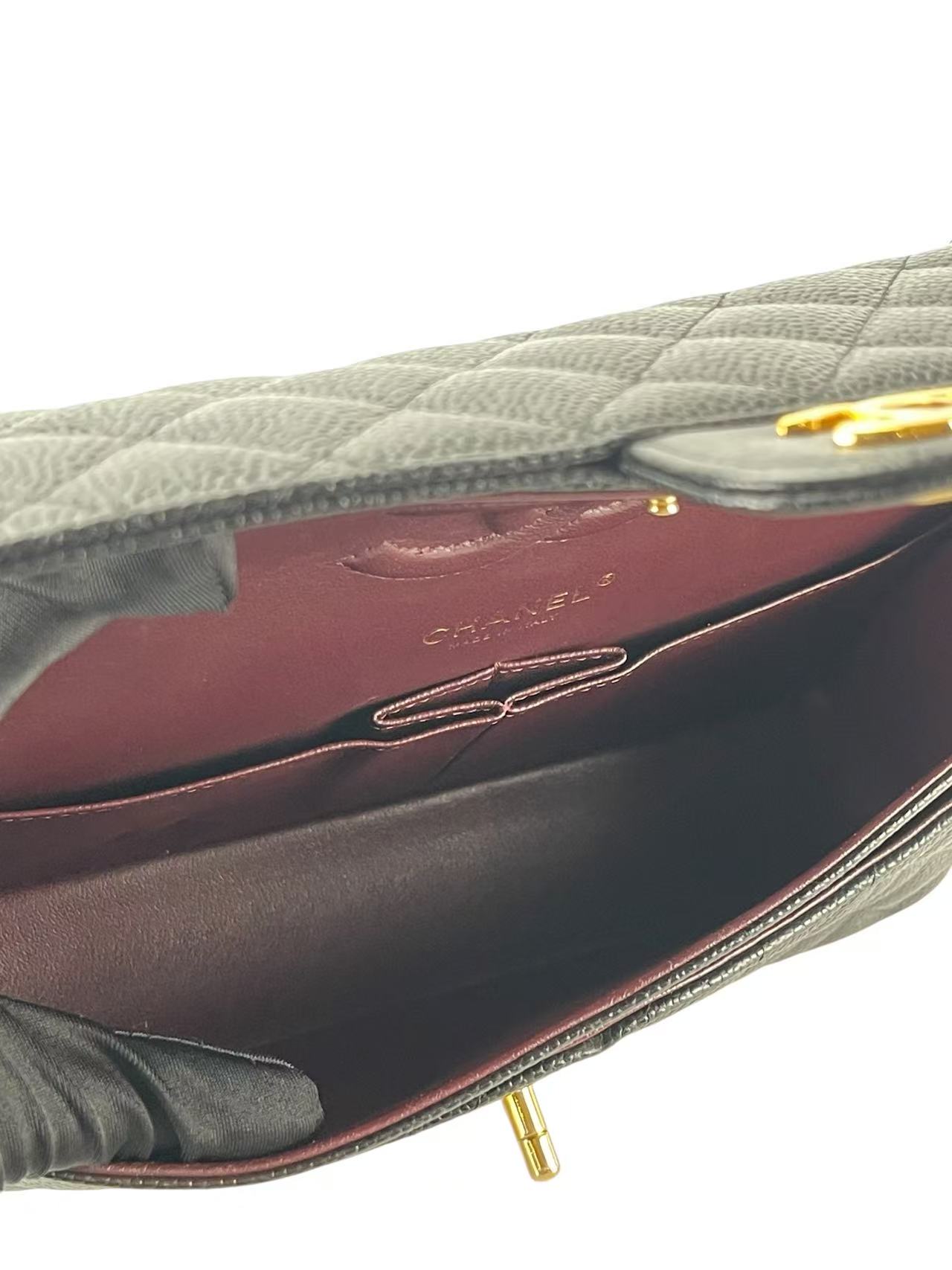 CHANEL - Medium Classic Double Flap Bag Black Caviar Gold Hardware (CF25)