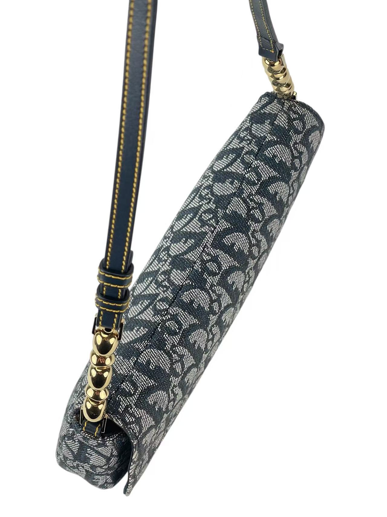 CHRISTIAN DIOR - Denim Pearl Logo One Shoulder Bag