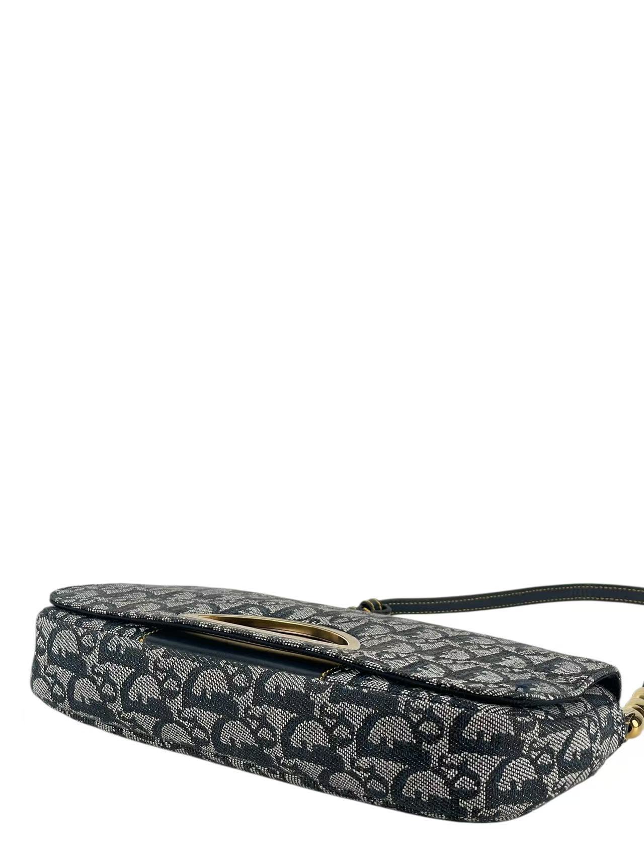 CHRISTIAN DIOR - Denim Pearl Logo One Shoulder Bag