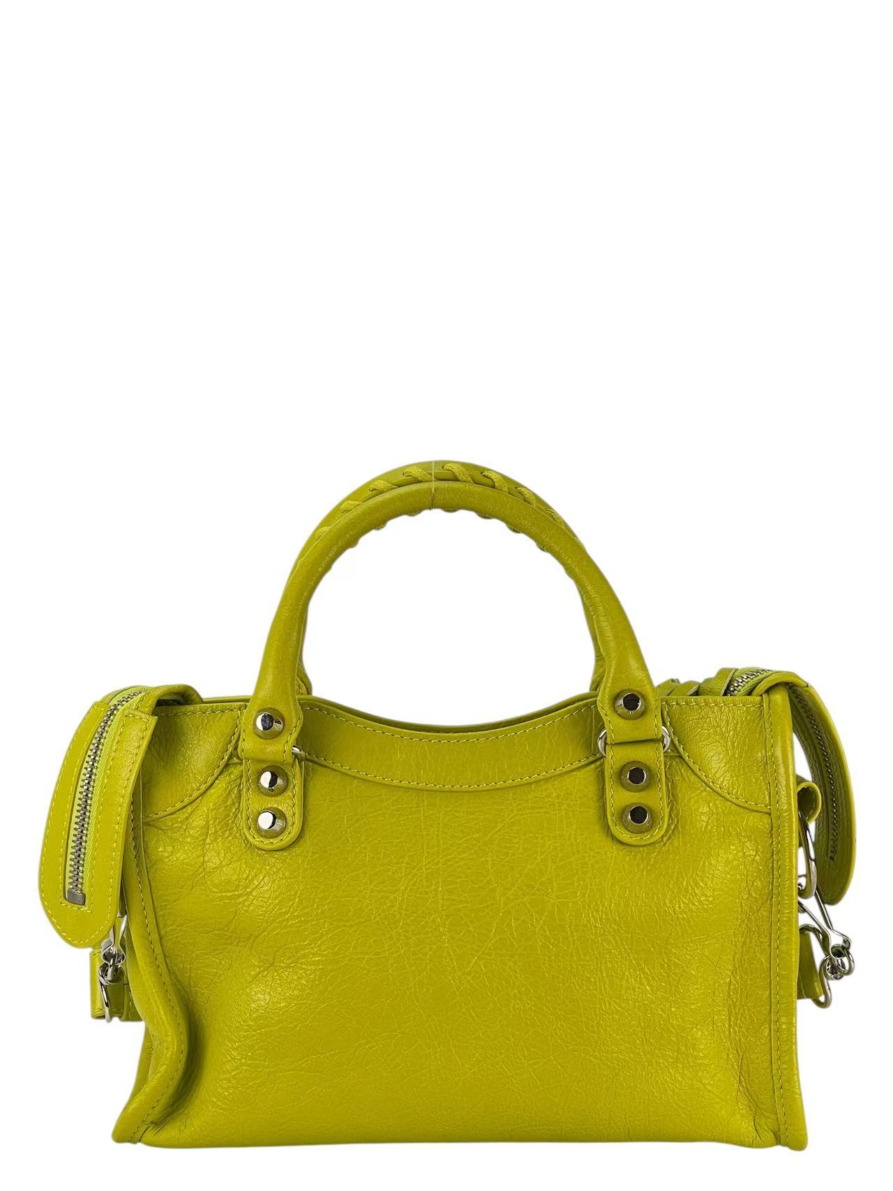 BALENCIAGA - Light Green Calfskin Classic City 2way Bag Sliver Hardware