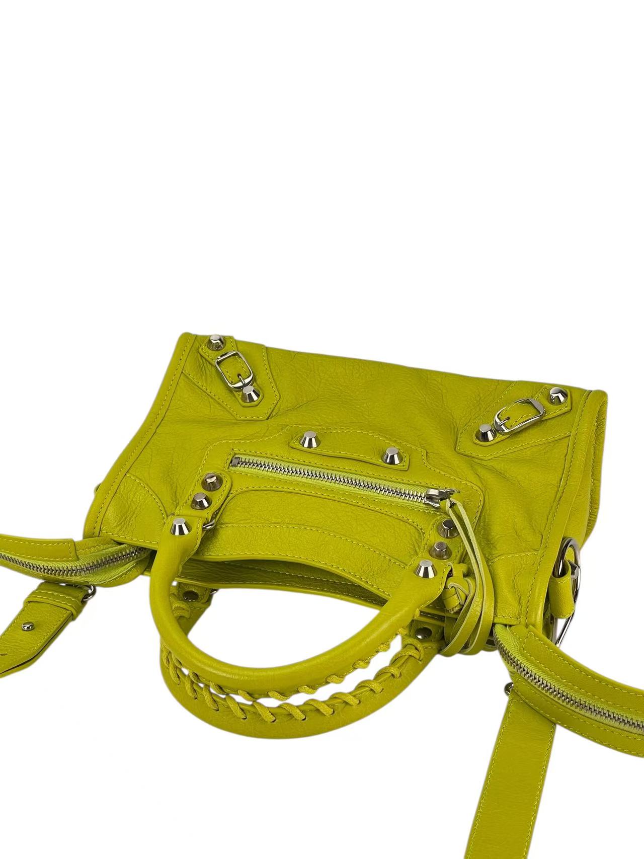 BALENCIAGA - Light Green Calfskin Classic City 2way Bag Sliver Hardware