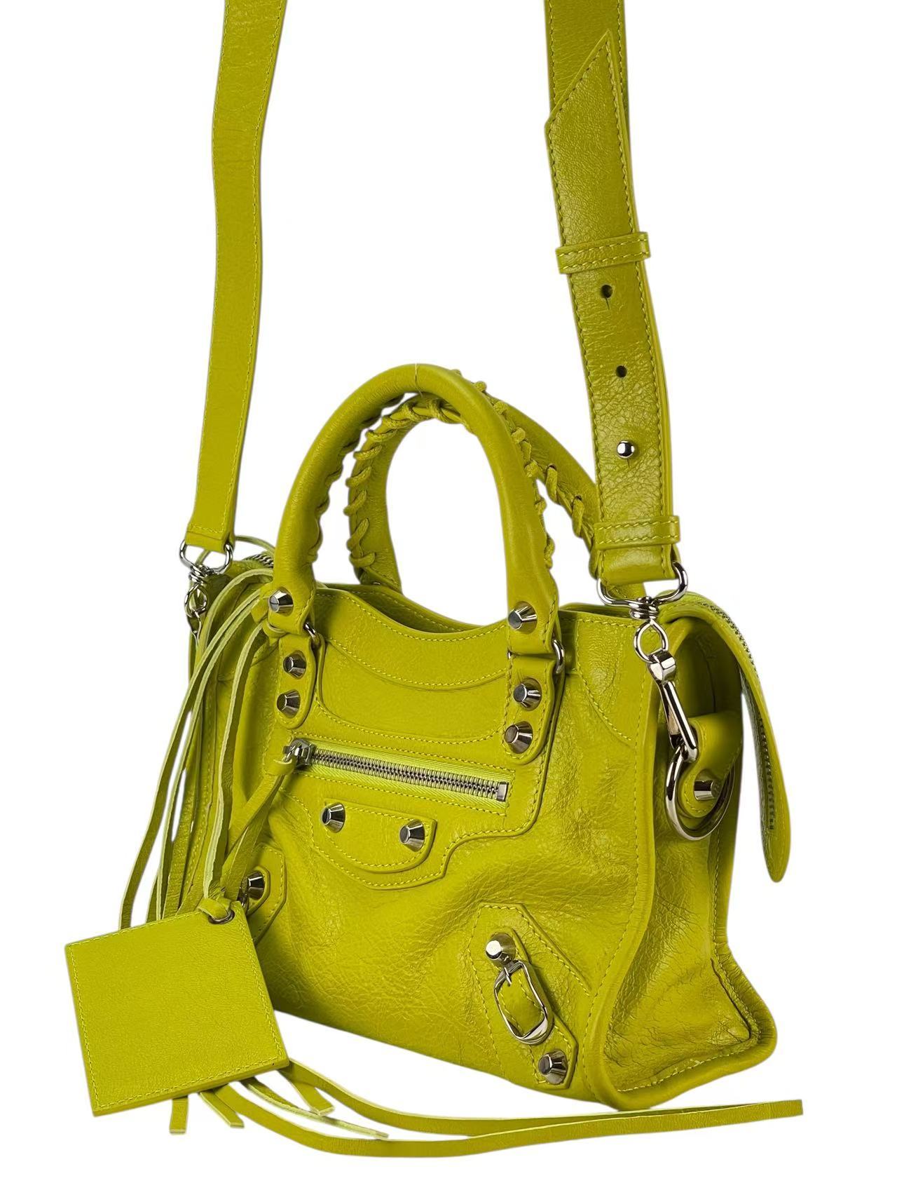 BALENCIAGA - Light Green Calfskin Classic City 2way Bag Sliver Hardware