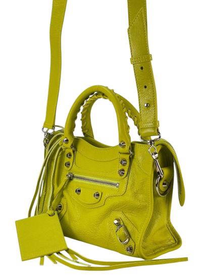 BALENCIAGA - Light Green Calfskin Classic City 2way Bag Sliver Hardware