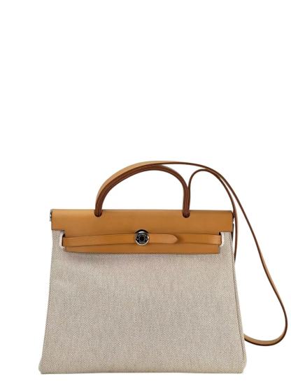 HERMES - Herbag Zip 31 (PM) Black Toile Palladium Hardware