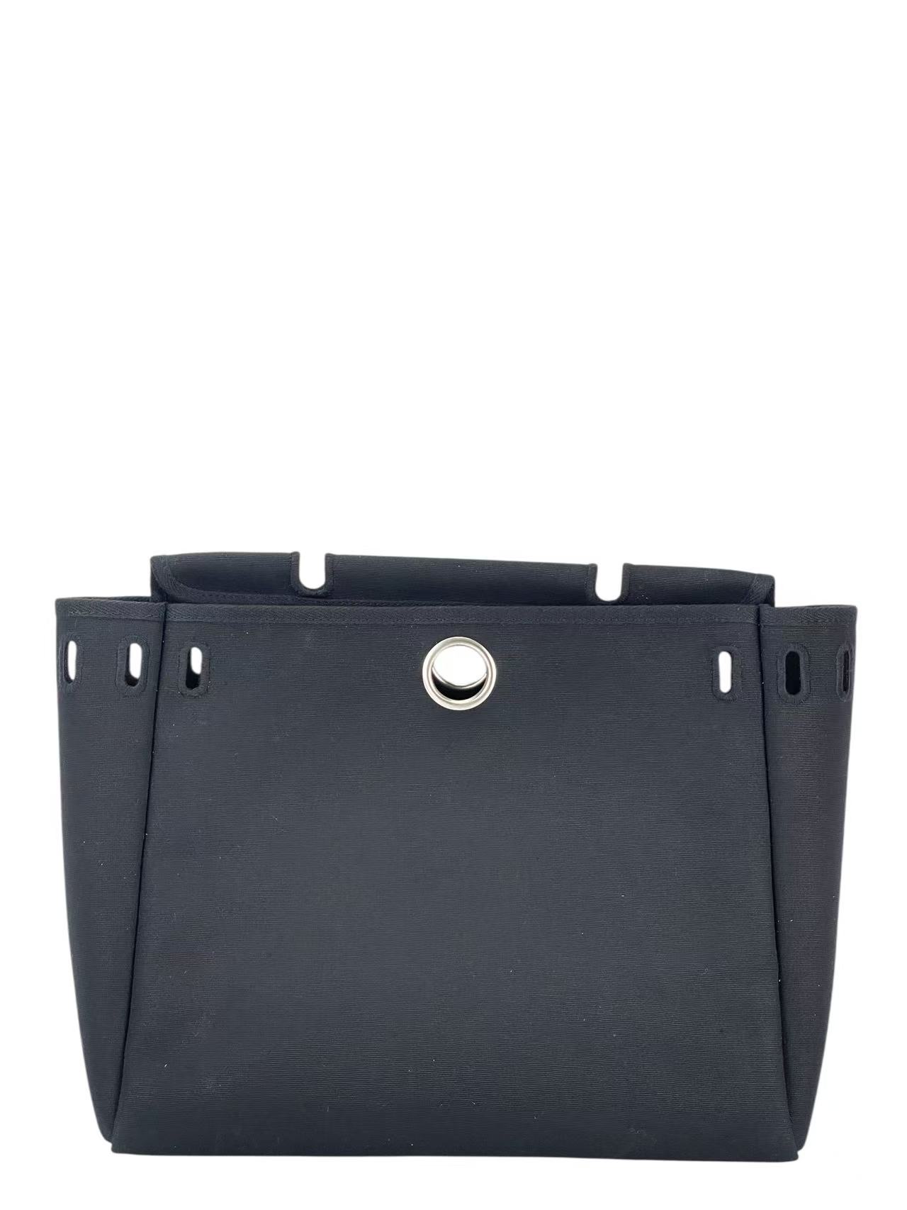 HERMES - Herbag Zip 31 (PM) Black Toile Palladium Hardware