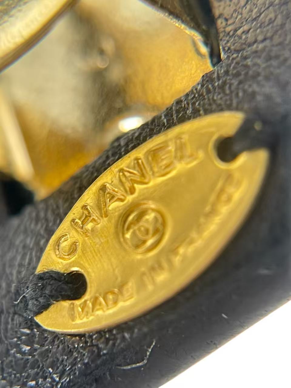 CHANEL - Coco Mark Leather Barrette Hair Accessory