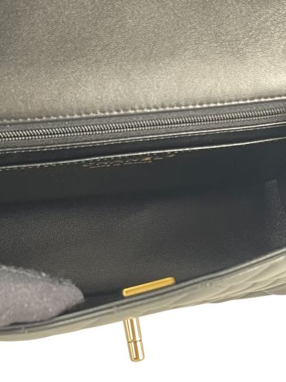 CHANEL - 25B Small Classic Single Flap Bag Black Lambskin Gold Hardware（CF20）