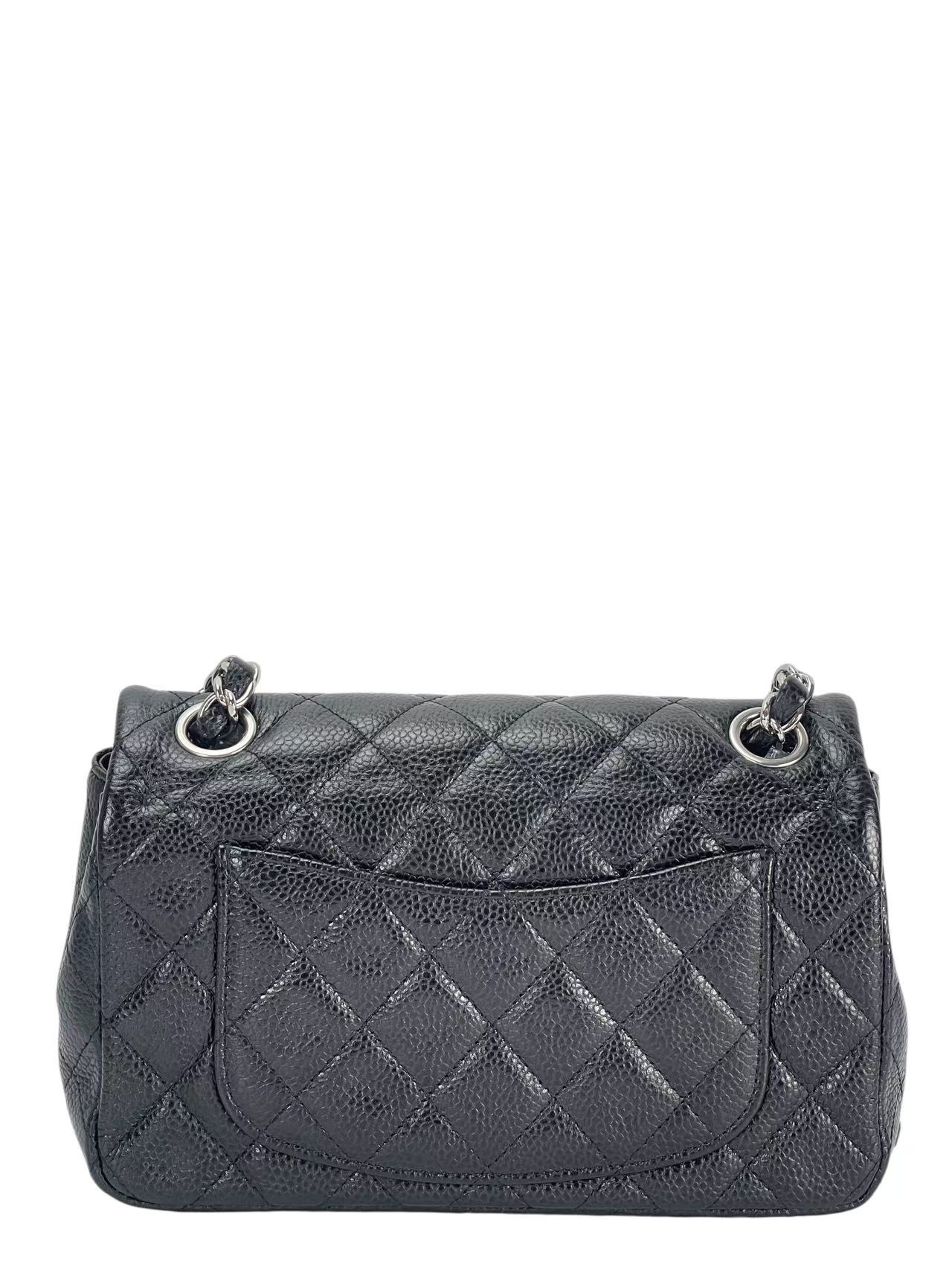 CHANEL - Small Classic Single Flap Bag Black Caviar Sliver Hardware（CF20）