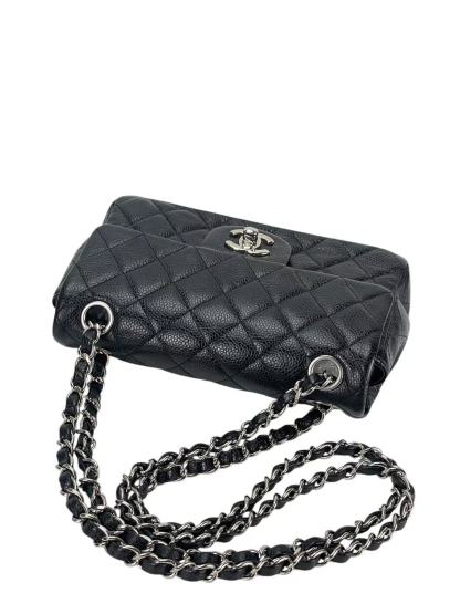 CHANEL - Small Classic Single Flap Bag Black Caviar Sliver Hardware（CF20）