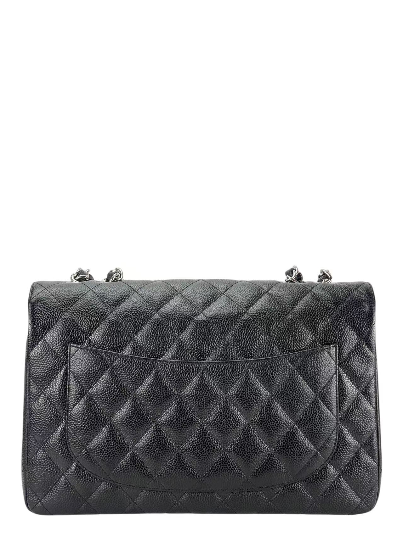 CHANEL - Black Caviar Jumbo 30 Flap Bag