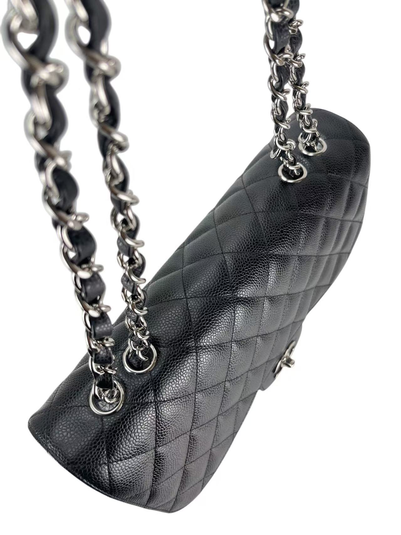 CHANEL - Black Caviar Jumbo 30 Flap Bag