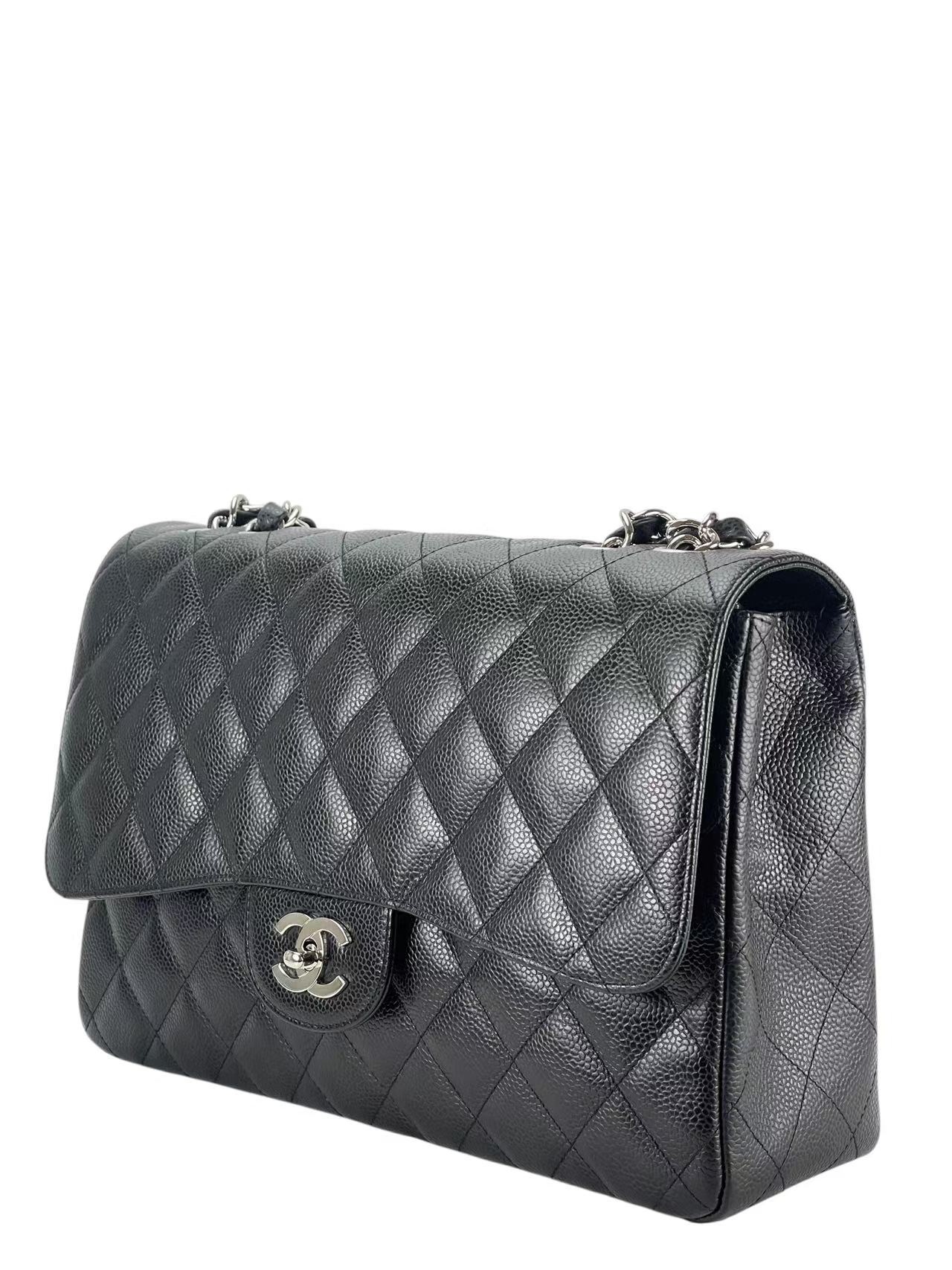 CHANEL - Black Caviar Jumbo 30 Flap Bag