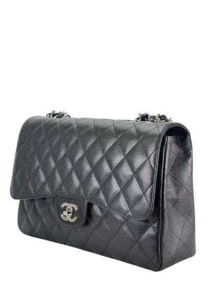 CHANEL - Black Caviar Jumbo 30 Flap Bag