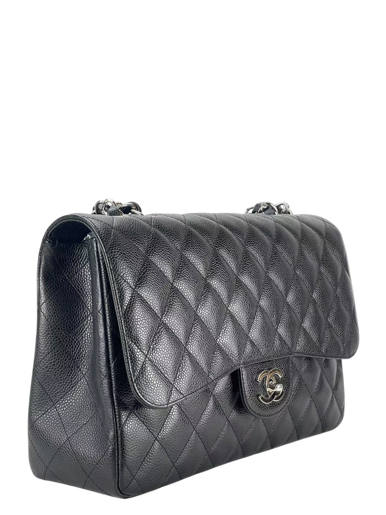 CHANEL - Black Caviar Jumbo 30 Flap Bag