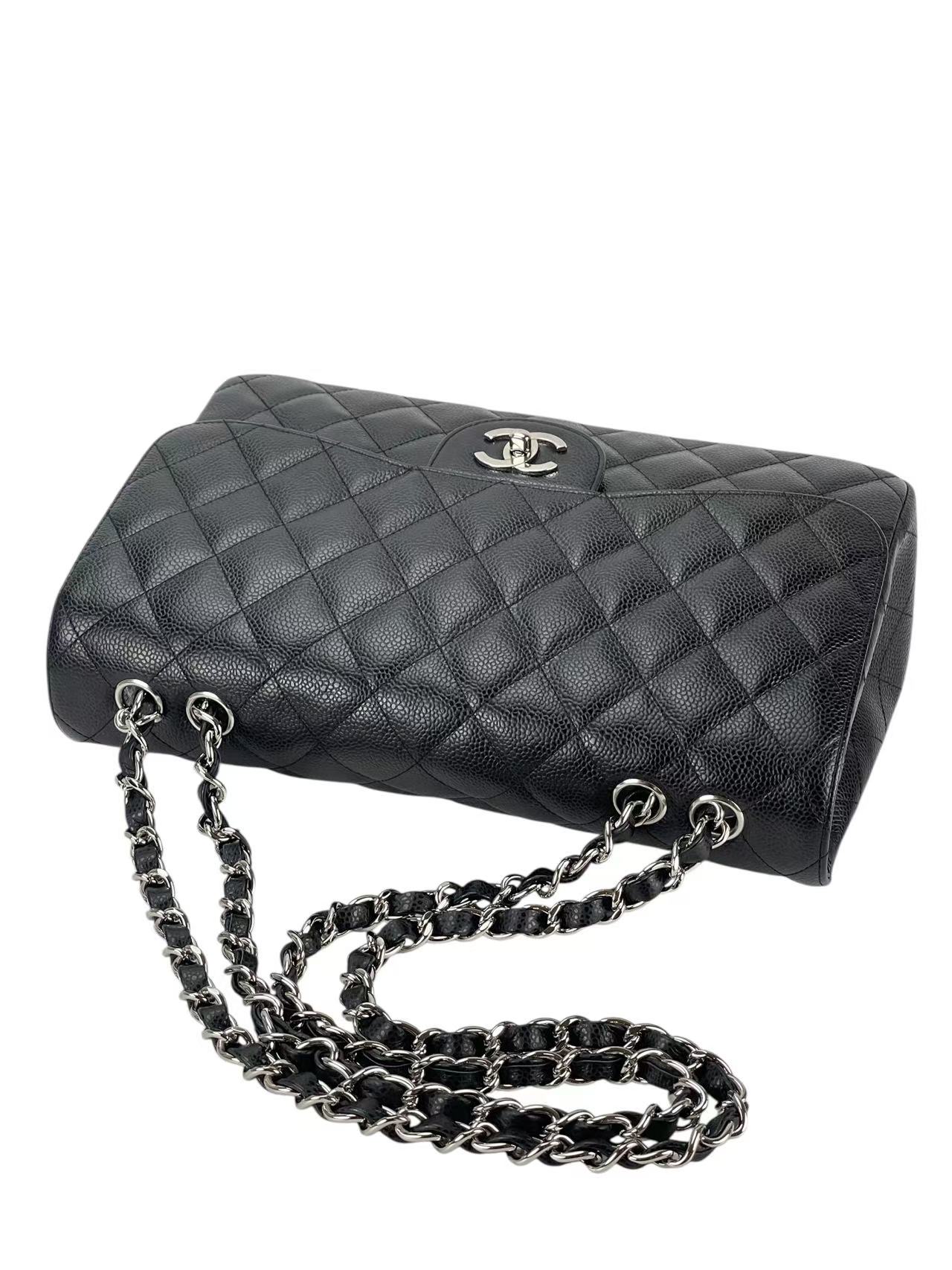 CHANEL - Black Caviar Jumbo 30 Flap Bag