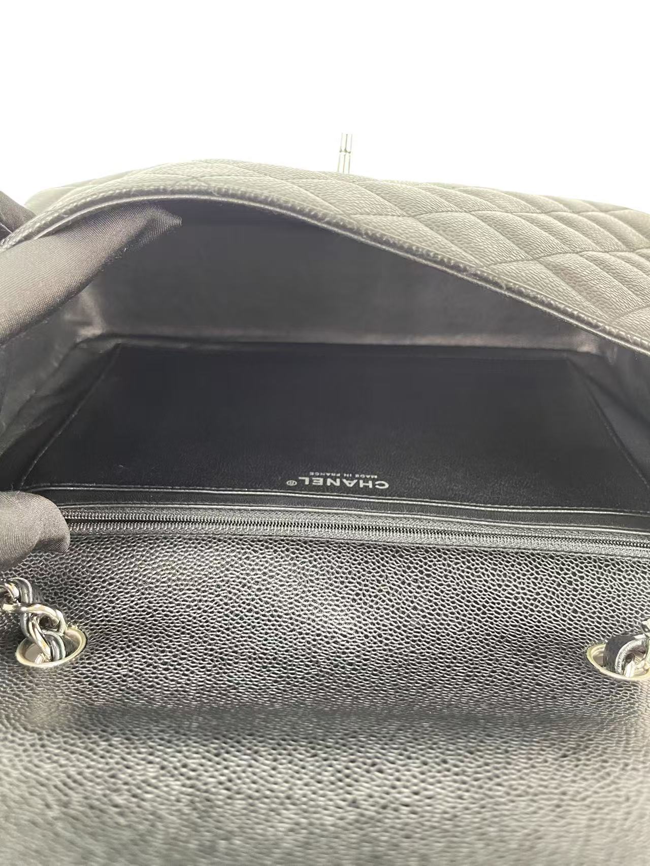 CHANEL - Black Caviar Jumbo 30 Flap Bag
